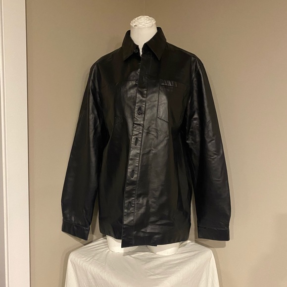 Shirt style leather jacket, excellent condition, pockets, genuine leather. - Picture 2 of 4